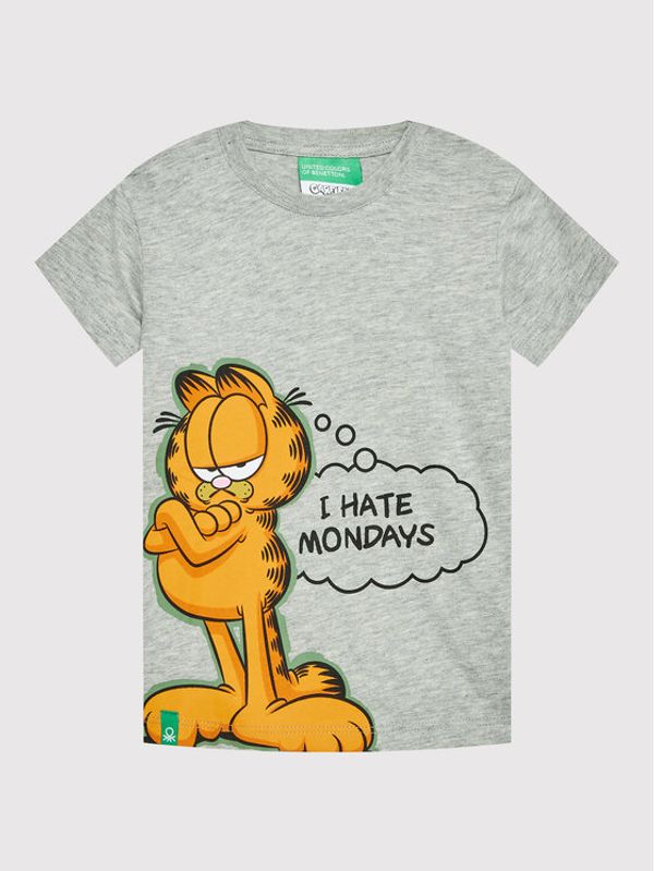 United Colors Of Benetton United Colors Of Benetton Majica Garfield 3096G103U Siva Regular Fit