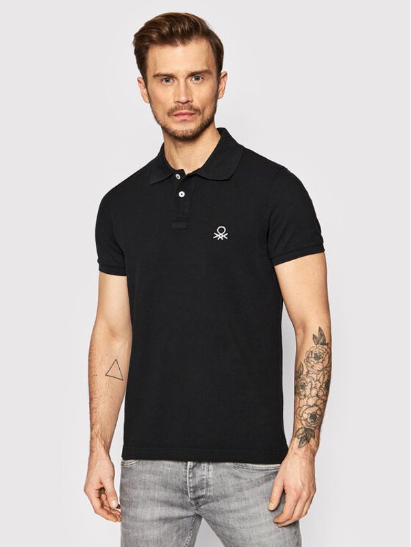 United Colors Of Benetton United Colors Of Benetton Polo majica 3089J3178 Črna Slim Fit