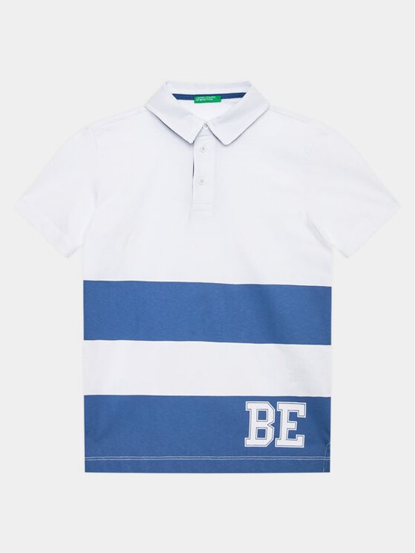 United Colors Of Benetton United Colors Of Benetton Polo majica 3BL0C300W Bela Regular Fit