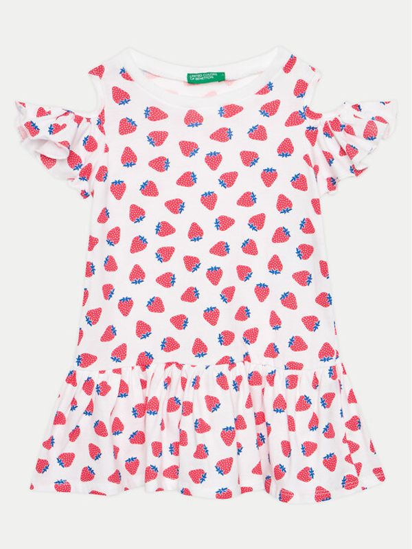 United Colors Of Benetton United Colors Of Benetton Vsakodnevna obleka 3M39GV00U Bela Regular Fit