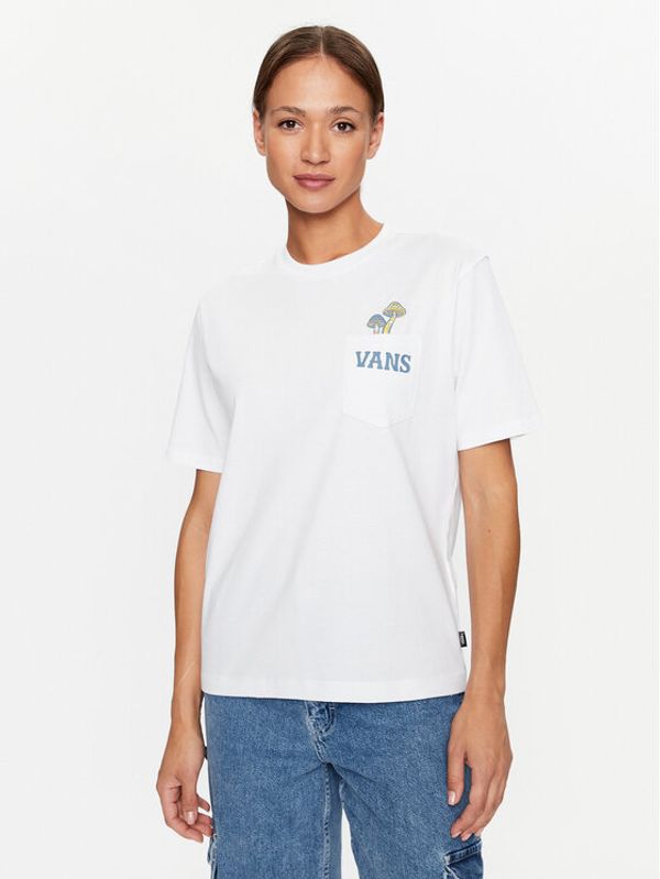 Vans Vans Majica Better Daze Pocket Tee VN000ADF Bela Regular Fit