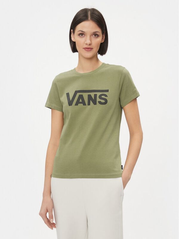 Vans Vans Majica Wm Flying V Crew Tee VN0A3UP4 Zelena Regular Fit