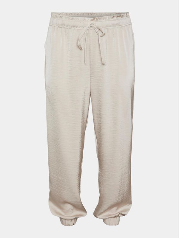 Vero Moda Curve Vero Moda Curve Hlače iz tkanine Marys 10301979 Écru Loose Fit