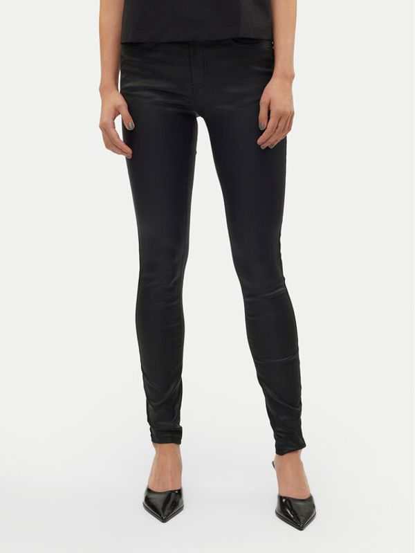 Vero Moda Vero Moda Hlače iz umetnega usnja Flash 10314591 Črna Skinny Fit