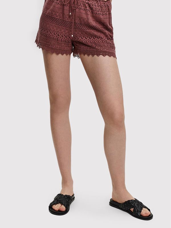 Vero Moda Vero Moda Kratke hlače iz tkanine Honey 10190155 Bordo rdeča Regular Fit