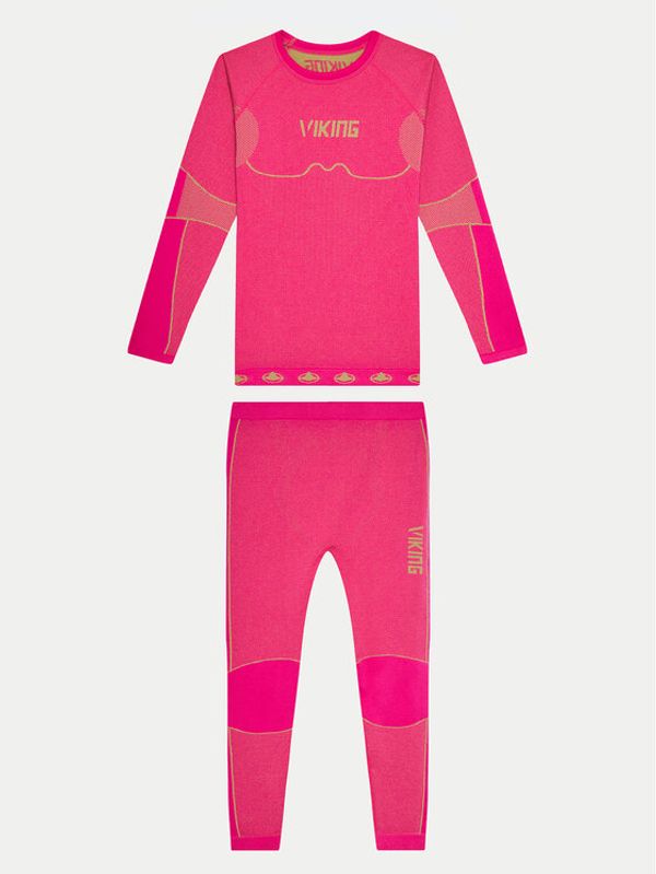 Viking Viking Komplet termo aktivnega perila Riko Kids Set 500/14/3030/48 Roza Skinny Fit