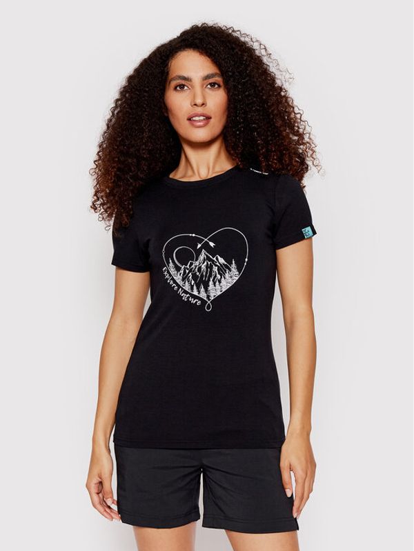 Viking Viking Športna majica Lenta Bamboo 500/22/5540 Črna Regular Fit