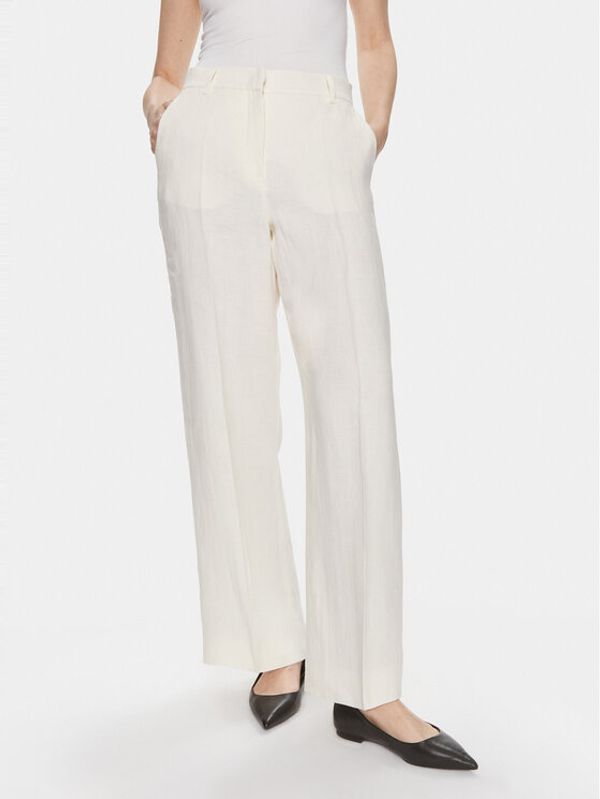 Weekend Max Mara Weekend Max Mara Hlače iz tkanine Malizia 2415131022 Bela Relaxed Fit