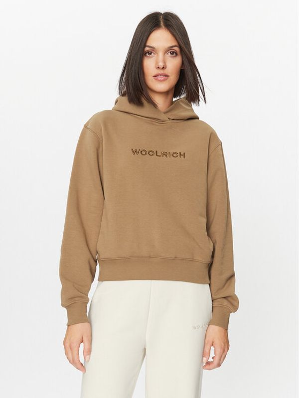 Woolrich Woolrich Jopa Logo Hoodie CFWWSW0116FRUT3164 Rjava Regular Fit