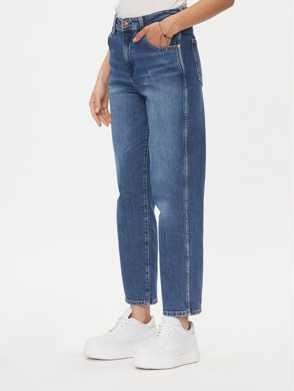 Wrangler Wrangler Jeans hlače Mom Stright 112342835 Modra Regular Fit