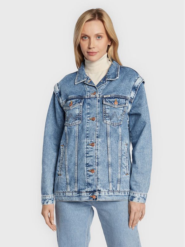 Wrangler Wrangler Jeans jakna Cher W40396X17 112322685 Modra Regular Fit