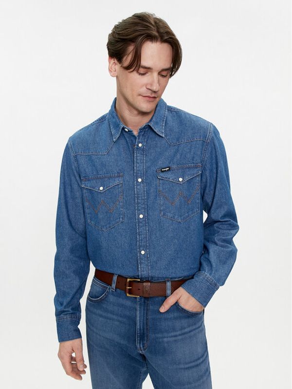 Wrangler Wrangler Jeans srajca Western 112350488 Modra Regular Fit