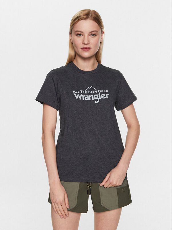 Wrangler Wrangler Majica Logo Tee WC5FGEB00 112326375 Siva Regular Fit