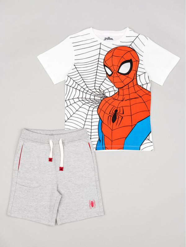 Zippy Zippy Komplet majica in kratke hlače Spider-Man ZKBAP0602 23002 Bela Regular Fit