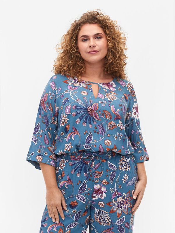 Zizzi Zizzi Bluza V00040E Modra Loose Fit