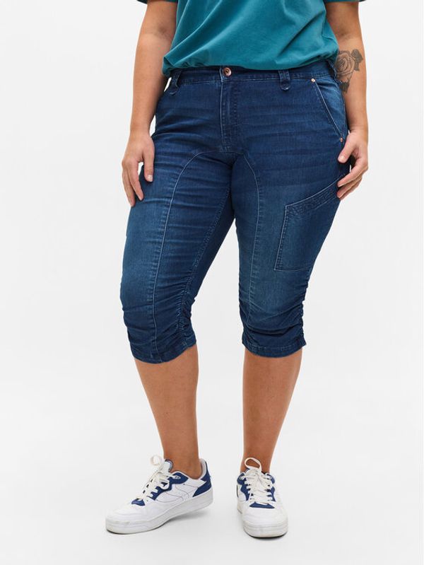 Zizzi Zizzi Jeans kratke hlače J10111A Mornarsko modra Slim Fit