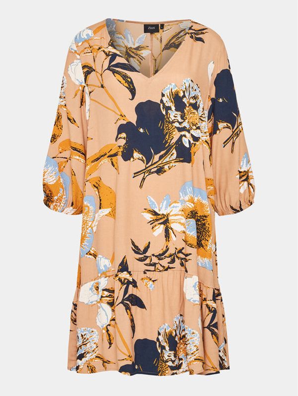 Zizzi Zizzi Vsakodnevna obleka V00057I Bež Regular Fit