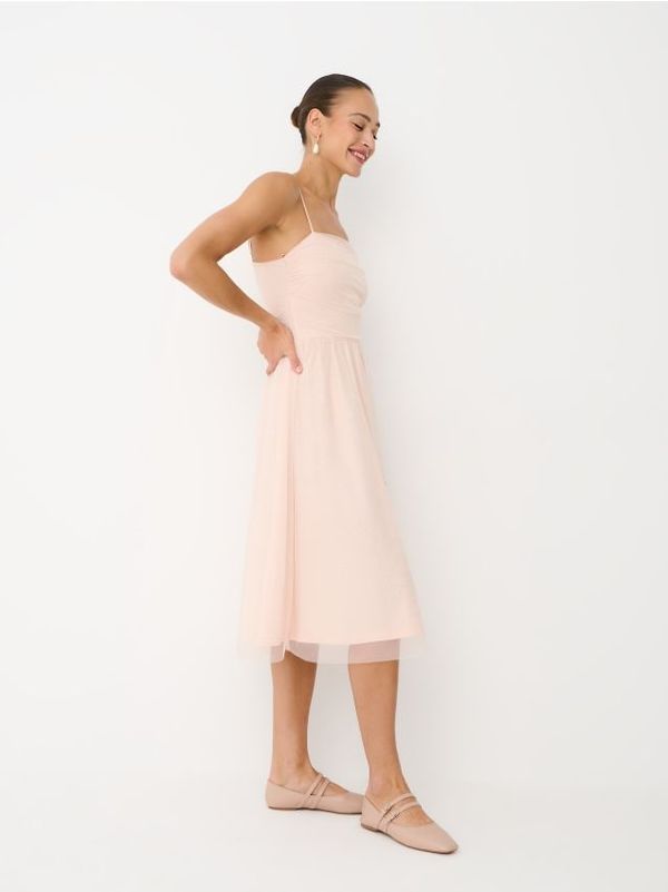 Mohito Mohito - Bleščeča obleka midi - bež