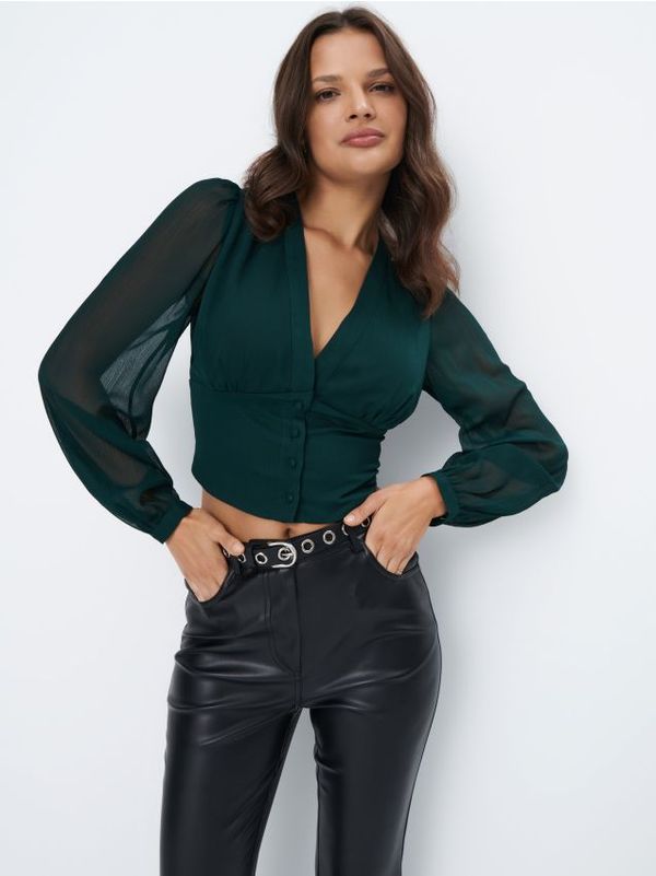 Mohito Mohito - Bluza iz šifona - zelena