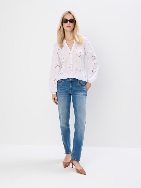 Mohito Mohito - Bluza iz tkanine broderie anglaise - bela