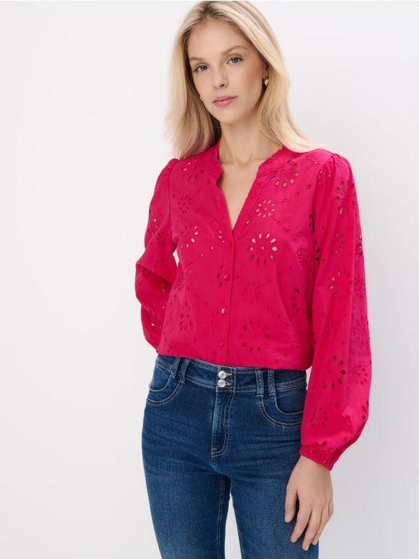 Mohito Mohito - Bluza iz tkanine broderie anglaise - intenzivno roza