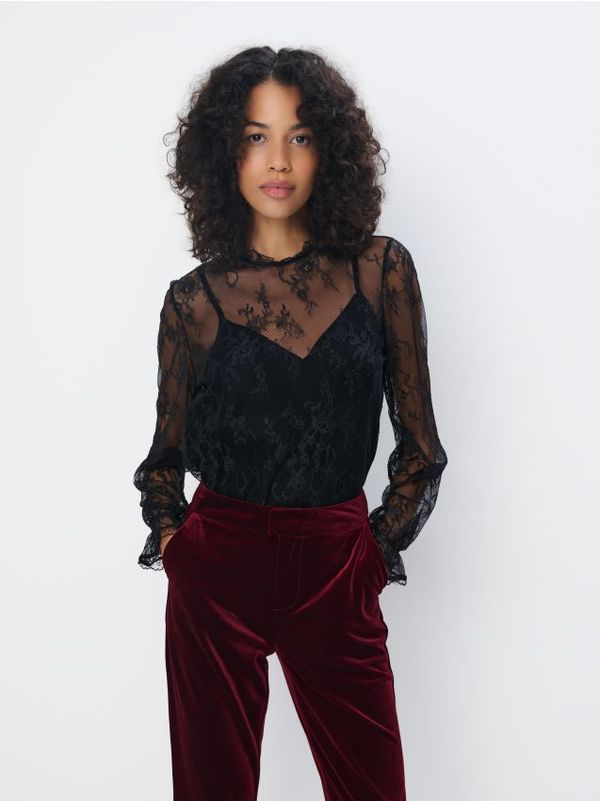 Mohito Mohito - Bluza s čipko - črna