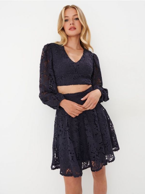 Mohito Mohito - Bluza s čipko - mornarsko modra