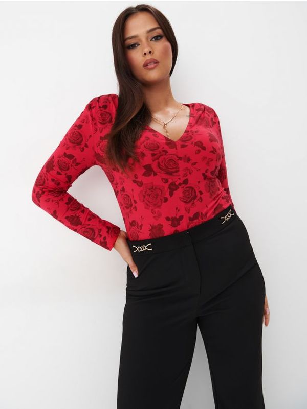 Mohito Mohito - Bluza s cvetličnim vzorcem - koralna