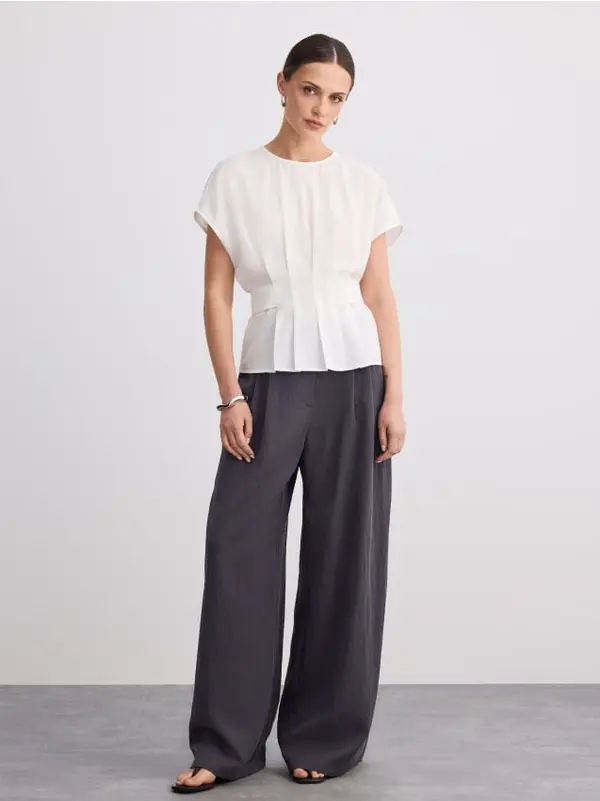 Mohito Mohito - Bluza s kimono rokavi - bela