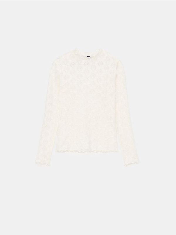 Mohito Mohito - Bluza s stoječim ovratnikom - krem