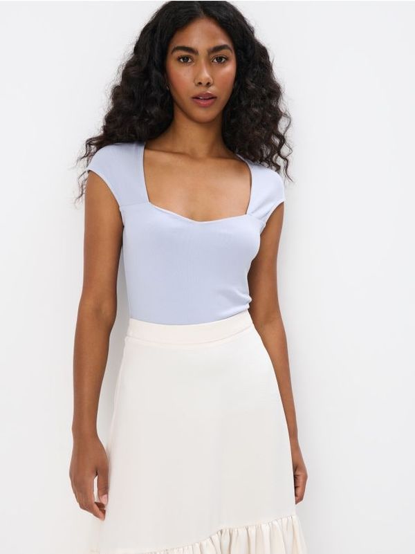 Mohito Mohito - Bluza z izrezom v obliki srca - modra