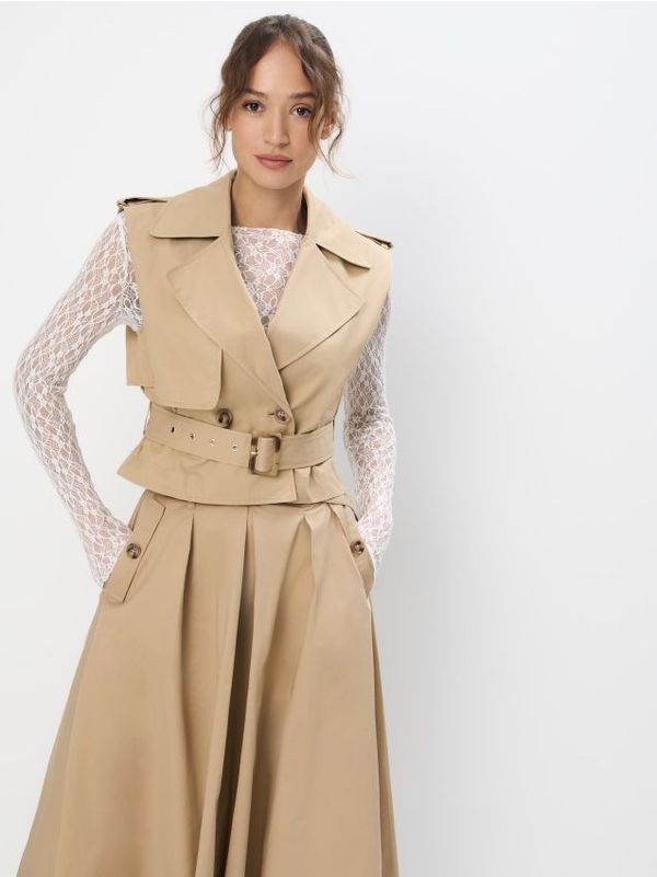 Mohito Mohito - Brezrokavnik s pasom - bež