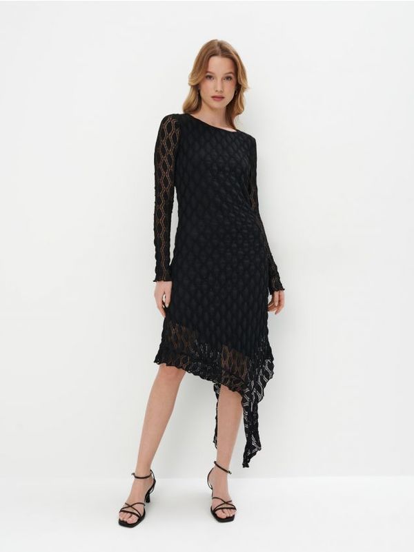 Mohito Mohito - Čipkasta obleka midi - črna