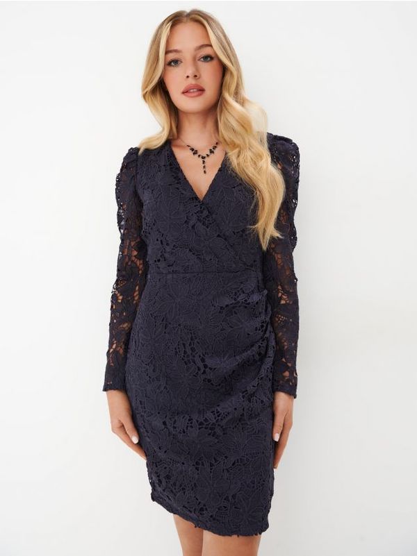 Mohito Mohito - Čipkasta obleka mini - mornarsko modra