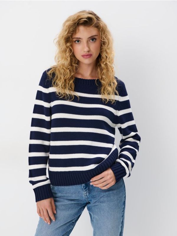 Mohito Mohito - Črtast pulover - mornarsko modra