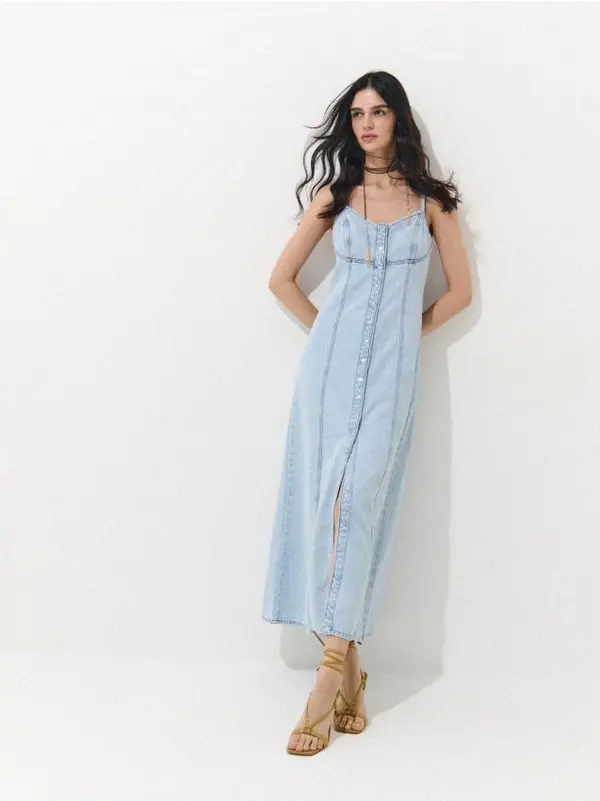 Mohito Mohito - Denim obleka - modra