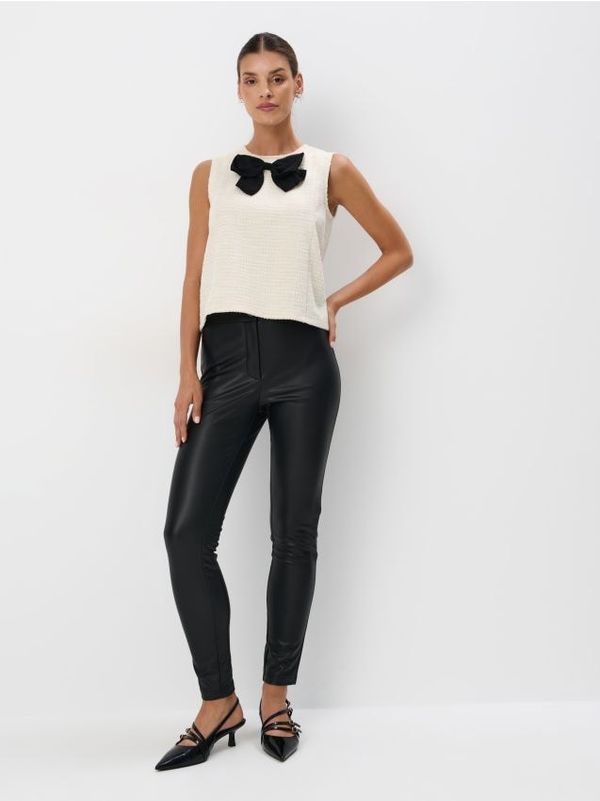 Mohito Mohito - Hlače iz umetnega usnja - črna