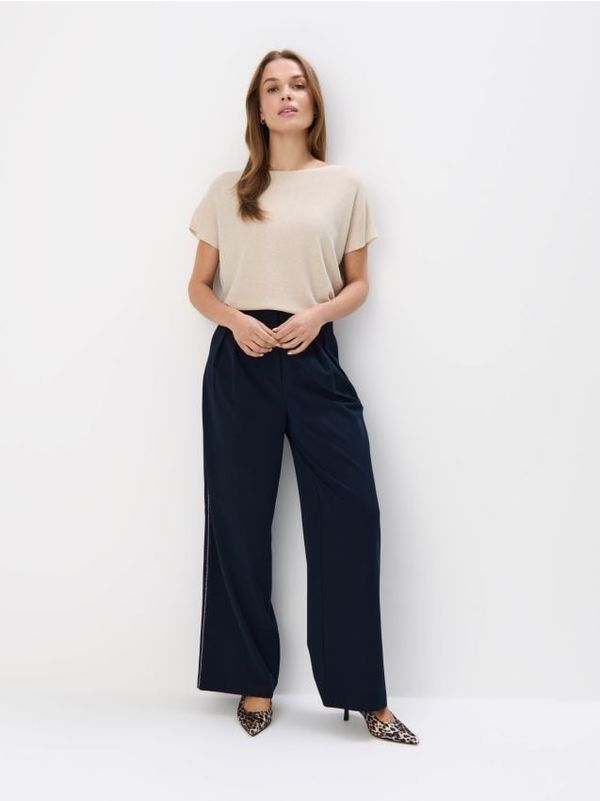 Mohito Mohito - Hlače s širokimi hlačnicami - mornarsko modra