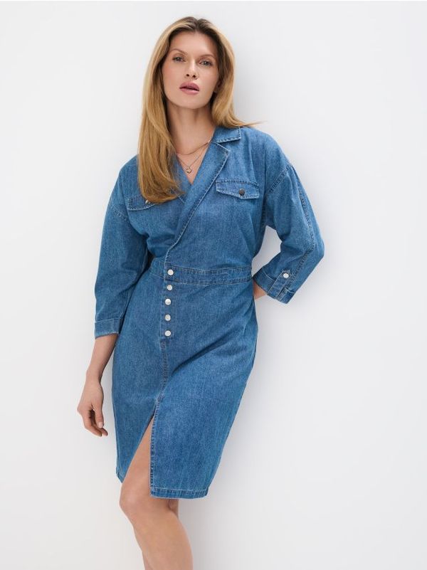 Mohito Mohito - Jeans obleka midi - modra