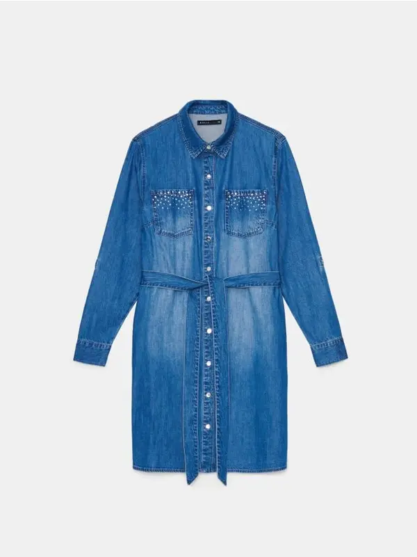 Mohito Mohito - Jeans obleka mini - modra