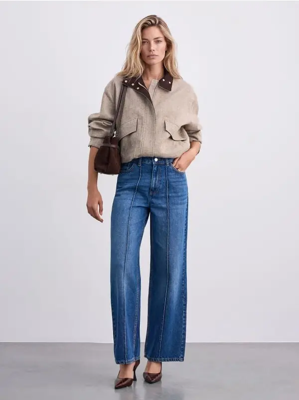 Mohito Mohito - Kavbojke wide leg - modra