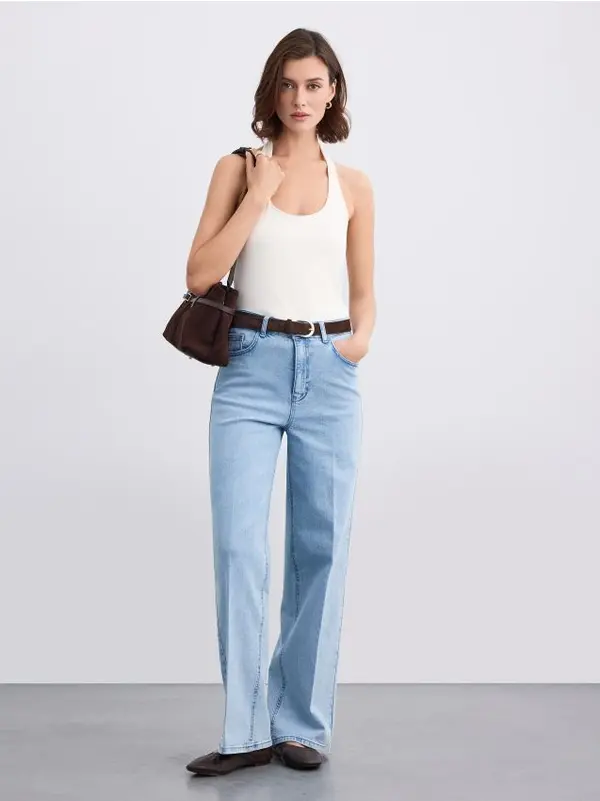 Mohito Mohito - Kavbojke wide leg - modra