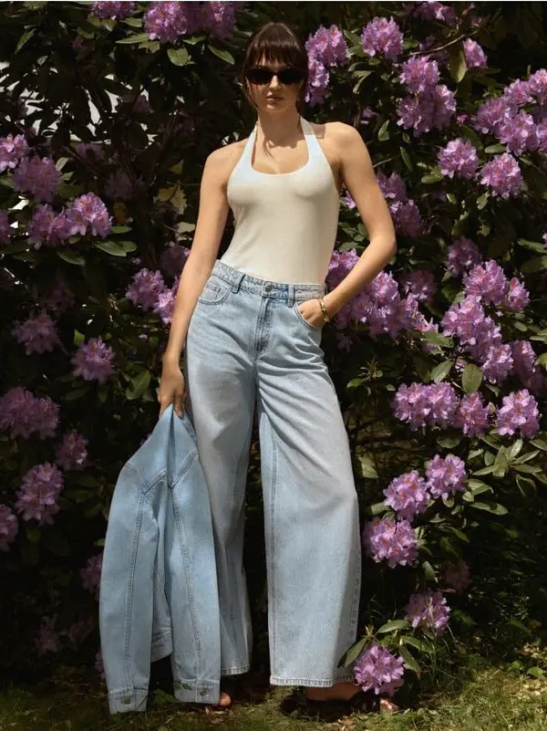Mohito Mohito - Kavbojke wide leg - modra