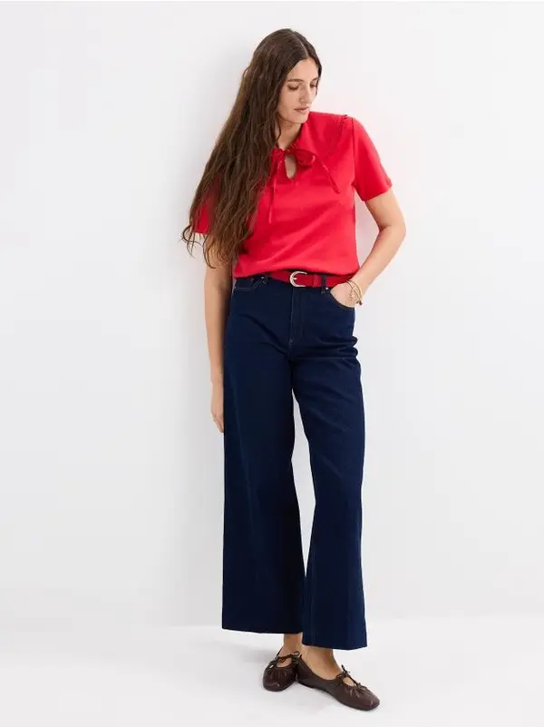 Mohito Mohito - Kavbojke wide leg - mornarsko modra