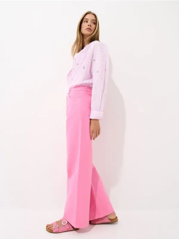 Mohito Mohito - Kavbojke wide leg - roza