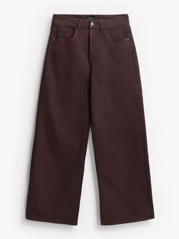 Mohito Mohito - Kavbojke wide leg - temno rjava