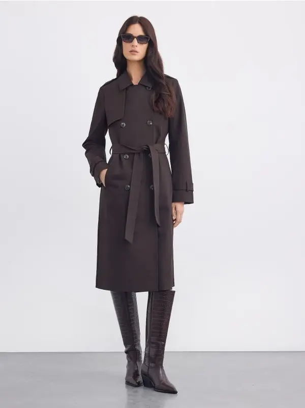 Mohito Mohito - LADIES` COAT - temno rjava