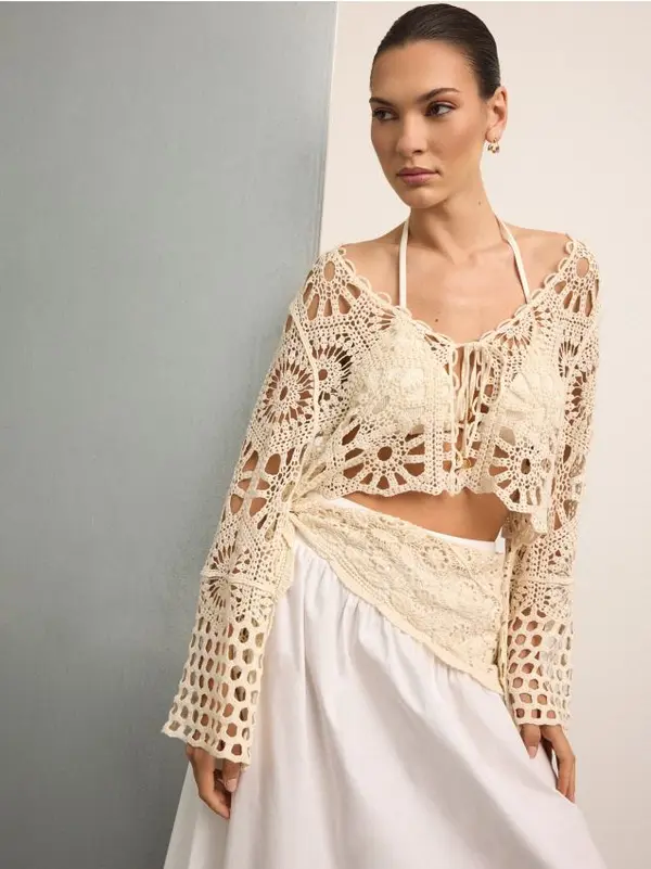 Mohito Mohito - LADIES` PONCHO - krem
