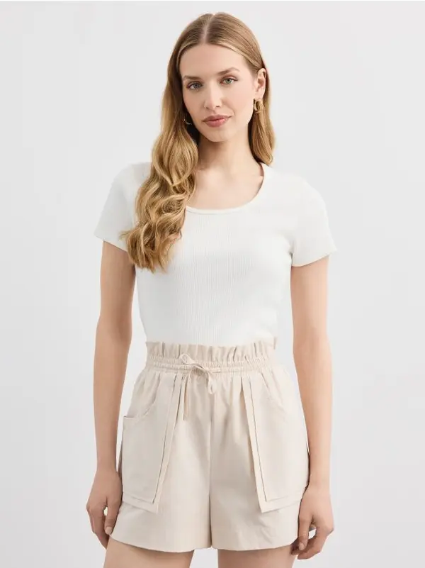 Mohito Mohito - Majica basic - krem