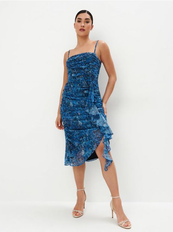 Mohito Mohito - Obleka midi na naramnice - modra